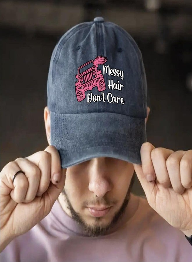 XQLZY Messy Hair Don'T Care Adjustable Baseball Cap, Retro Cotton Hat for Men Women, Funny Offroad Gifts for Off Roading Lover Outdoor Racing Lover, Baseball Hats for 4WD Rock Crawler Fanatic - Image 5